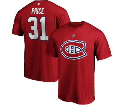 Fanatics Montreal Canadiens Carey Price T-Shirt - Adult - Red