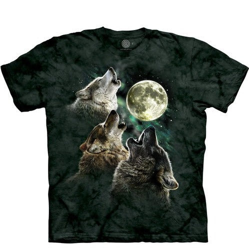 The Mountain Three Wolves Moon Classic Unisex T-Shirt - Adult - Green