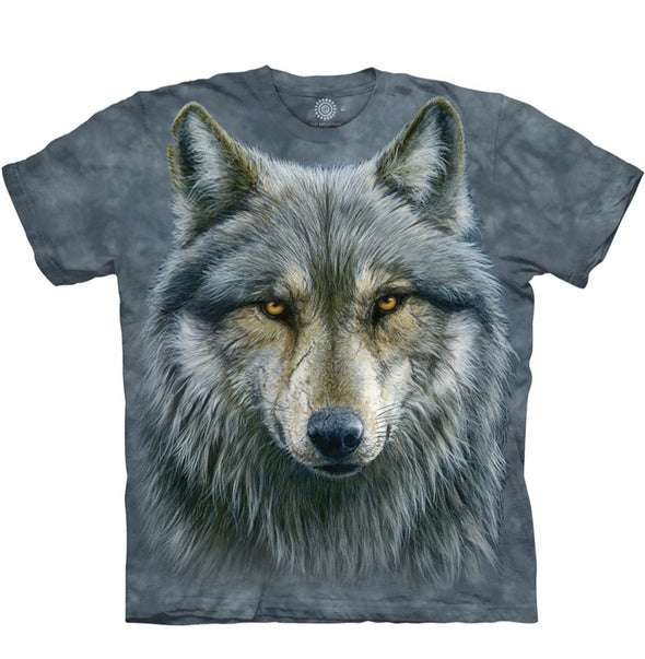 The Mountain Warrior Wolf T-Shirt - Adult - Blue