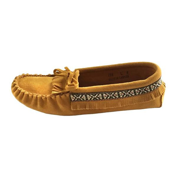 Women's Suede Fringed Moccasins- Style 198