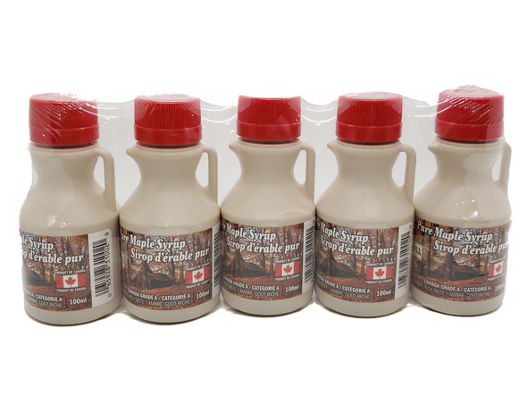 Turkey Hill Maple Syrup Plastic Jar (Canada Grade A) - 5  Pack 100 ml