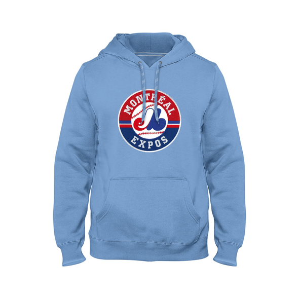 MLB Montreal Expos Cooperstown Logo Hoodie Adult - Light Blue