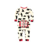 Little Blue House by Hatley Black Bear Union Suit - Baby - White