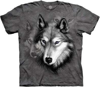 The Mountain Wolf Portrait T-Shirt - Adult - Grey