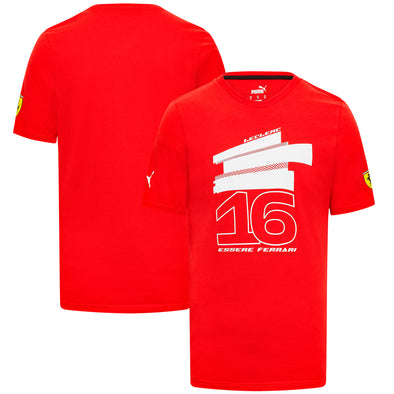 Scuderia Ferrari F1 Charles Leclerc #16 Driver T-Shirt-White/Red