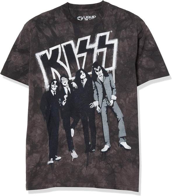 KISS Dressed To Kill Stencil Tie-Dye T-Shirt