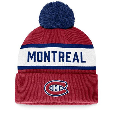 Fanatics NHL® Montreal Canadiens Cuff Pom Pom Knit Beanie - One Size - Adult - Red and Navy