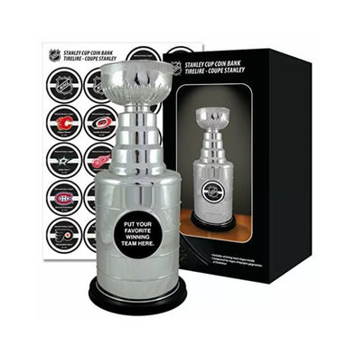 Authentic NHL Stanley Cup Chrome 14 inch Coin Bank - Silver
