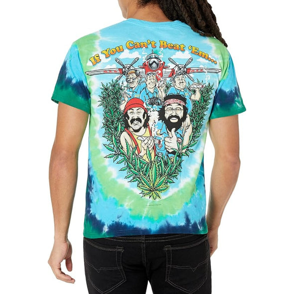Cheech & Chong Field Of Dreams Tie-Dye Adult T-Shirt - Blue