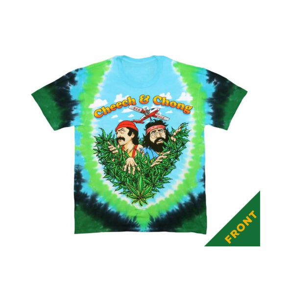 Cheech & Chong Field Of Dreams Tie-Dye Adult T-Shirt - Blue