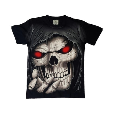Jay's Rock Skull Red Eyed Adult T-Shirt - Black