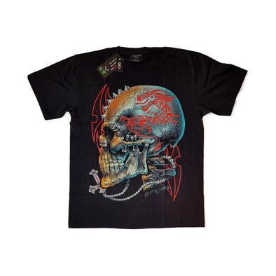 Jay's Rock Skull Head 3D Tattoo Adult T-Shirt - Black