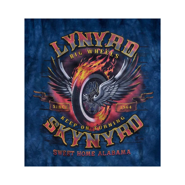 Lynyrd Skynyrd Big Wheels Adult - T-Shirt - Liquid Blue
