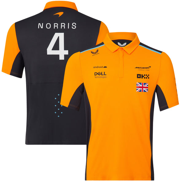 McLaren Team F1-Lando Norris Driver Polo - Papaya-Men