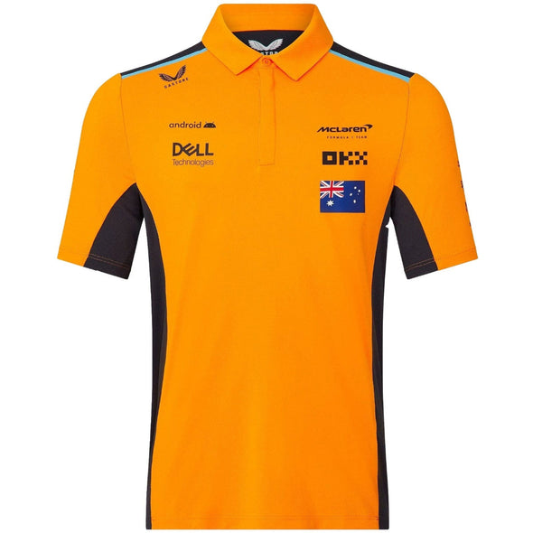 McLaren F1 Men Oscar Piastri Team Drivers Men Polo Shirt - Papaya