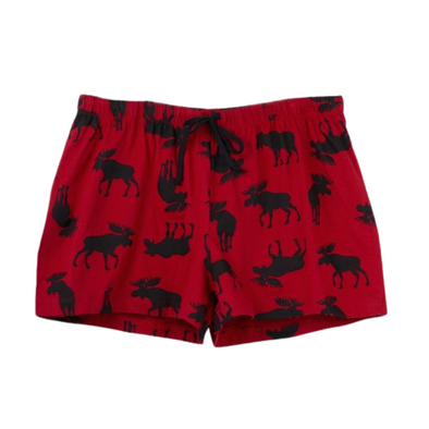 Little Blue House by Hatley Moose on Red Sleep Shorts - Women - Red