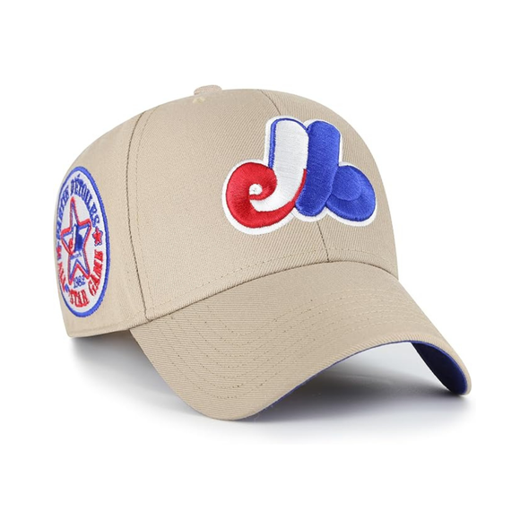 Montreal Expos Team '47 MVP Adjustable Adult Snapback Baseball Cap - Sand/Brown
