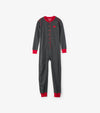 KIDS Little Blue House by Hatley Charcoal Bear Naked Union Suit - Kids - Grey