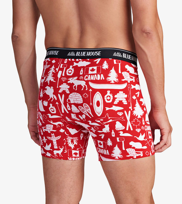Little Blue House by Hatley Boxer Briefs Oh Canada - Men - Red