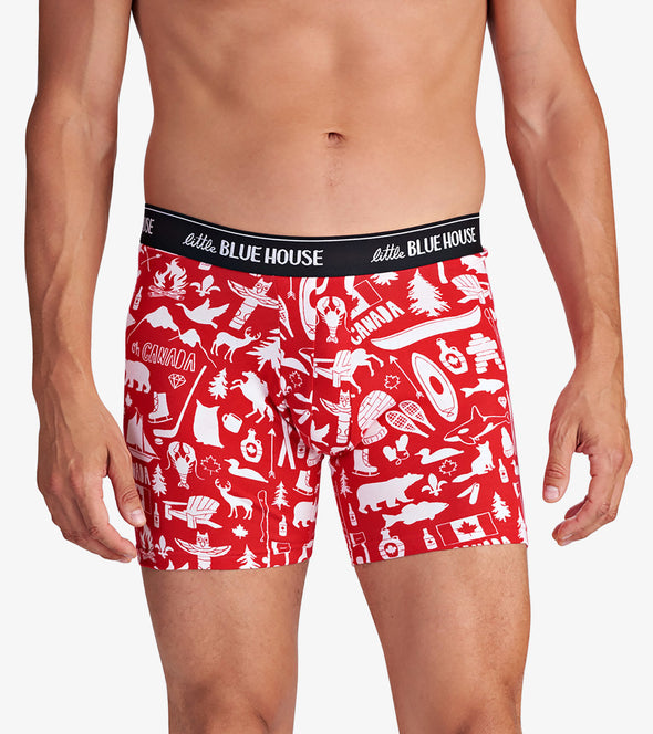 Little Blue House by Hatley Boxer Briefs Oh Canada - Men - Red