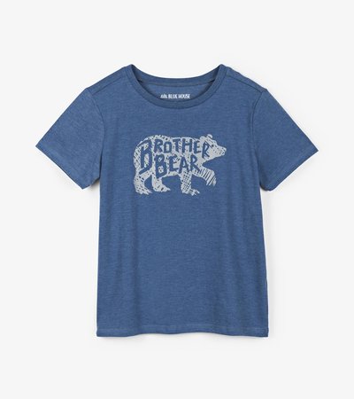 KIDS Little Blue House by Hatley Brother Bear Crew Neck Tee - Kids - Blue