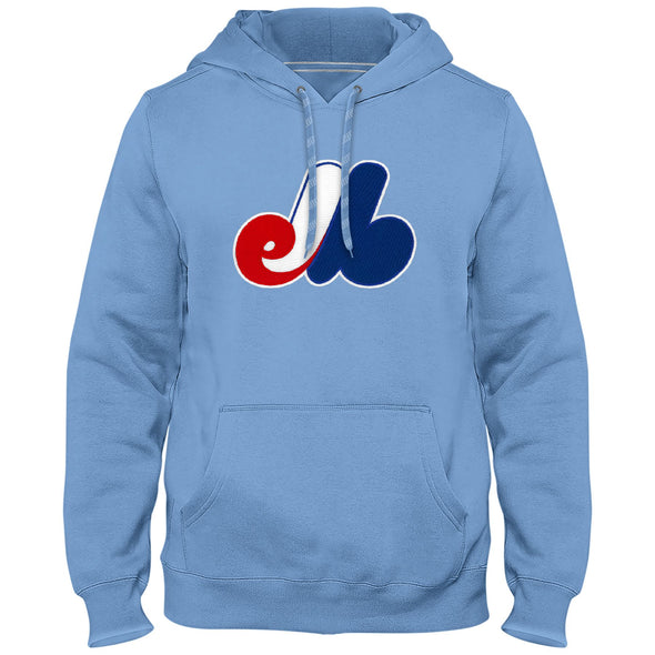 MLB Montreal Expos Cooperstown Logo Hoodie - Adult- Light Blue