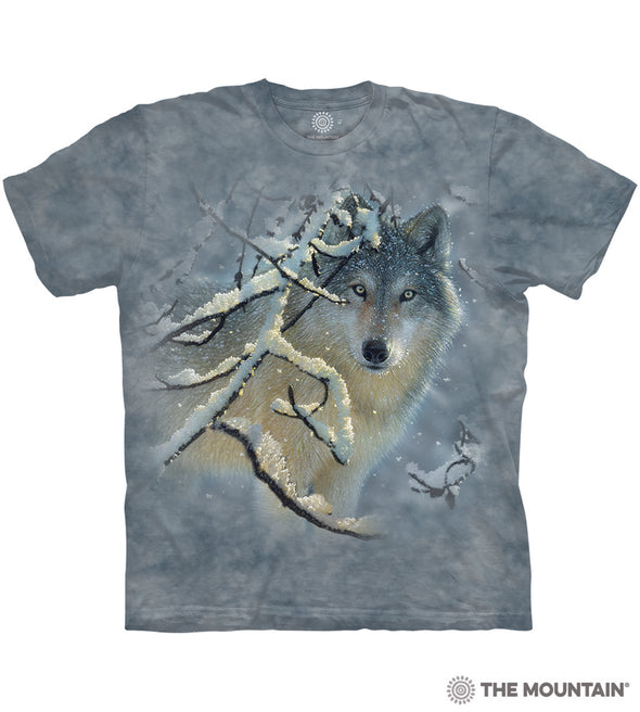 The Mountain Snow Wolf T-Shirt - Adult - Blue