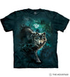 The Mountain Night Wolves Collage T-shirt - Adult - Blue