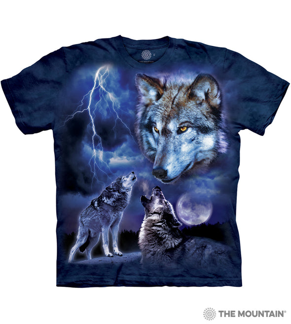 The Mountain Wolves of the Storm T-shirt - Adult - Blue
