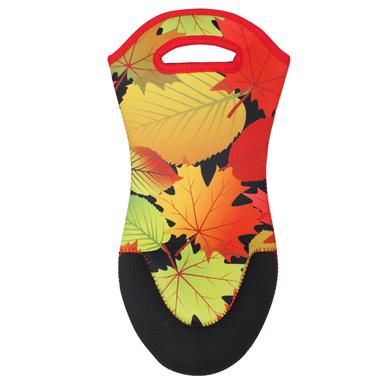 Fall Leaves Oven Mitt - Red