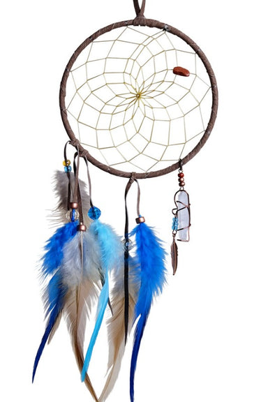 Brown and Turquoise Magical Dream Catcher- DC633 - 4"