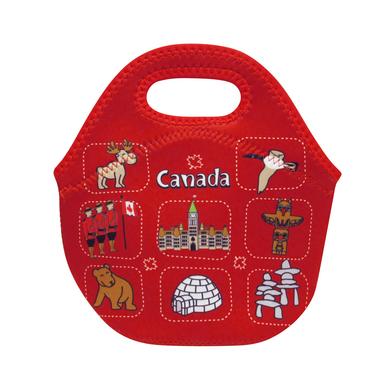 Children's Insulated Lunch Bag Canada Icons - Red