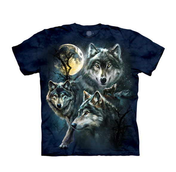 KIDS The Mountain Moon Wolves Collage T-shirt - Kids - Blue
