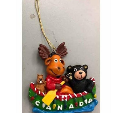 Christmas Ornaments-Moose/Bear Canoe