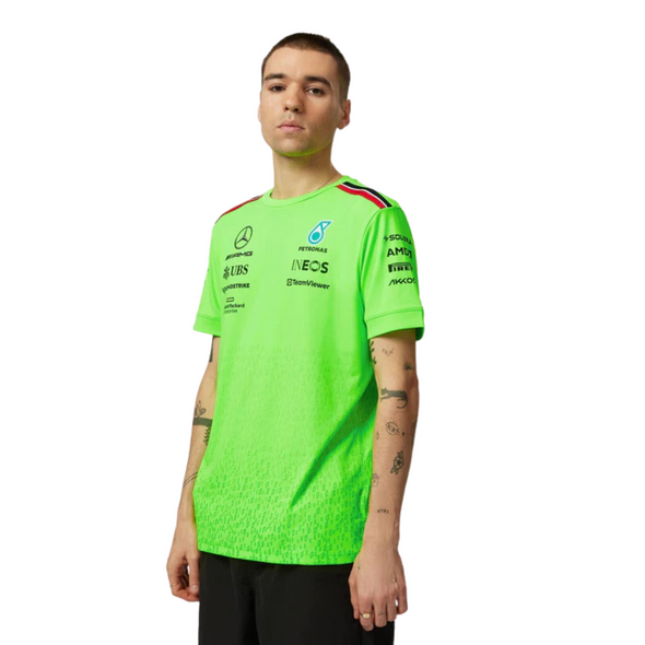 2023 Mercedes AMG Petronas F1™ Team Driver Set Up T-Shirt - Men - Volt Green